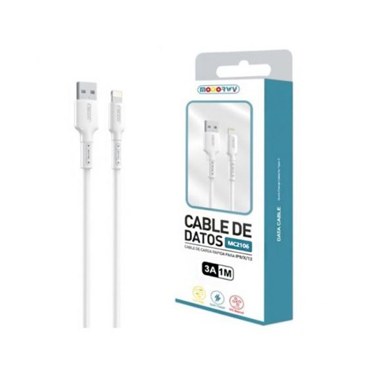 Cabo Modorwy MC2106 Lightning 3A 1m Branco Cabo Modorwy MC2106 Lightning 3A 1m Branco